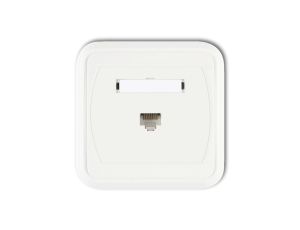 LIZA Gniazdo komputerowe pojedyncze 1xRJ45, kat. 5e, ekranowane, 8-stykowe biały GLK-1e