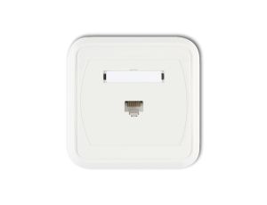 LIZA Gniazdo komputerowe pojedyncze 1xRJ45, kat. 6, 8-stykowe biały GLK-3