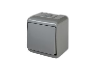 JUNIOR Łącznik jednobiegunowy podświetlany popielaty 10WHE-1L