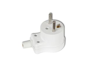 Wtyczka kątowa z/u 16A 250V rozbieralna biała WK-1z