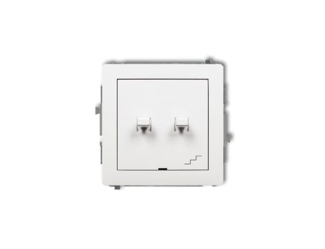 DECO Łącznik jednobiegunowy ze schodowym (wspólne zasilanie) w stylu amerykańskim biały DWPUS-10.1