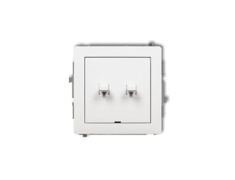 DECO Przycisk świecznikowy (dwa klawisze, bez piktogramów, wspólne zasilanie) w stylu amerykańskim biały DWPUS-44.1