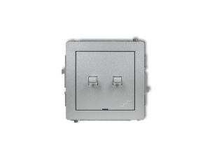 DECO Łącznik podwójny schodowy w stylu amerykańskim srebrny metalik 7DWPUS-33