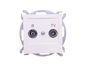 AS Gniazdo antenowe RTV przelotowe 14dB ecru GPA-14GP/m/27