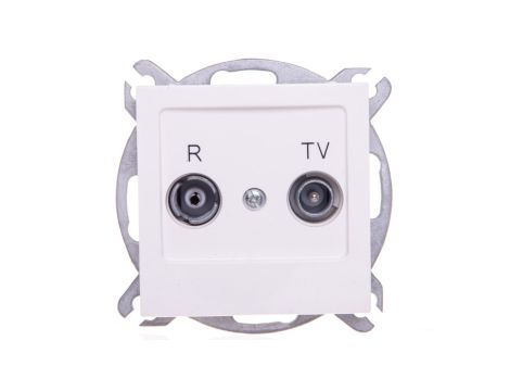 AS Gniazdo antenowe RTV przelotowe 14dB ecru GPA-14GP/m/27