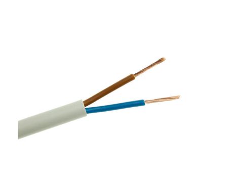 Przewód mieszkaniowy H03VV-F (OMY) 2x0,5 biały 300/300V /50m/