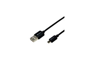 Przewód USB 2.0 High Speed 1m USB - microUSB gumowy czarny EN102