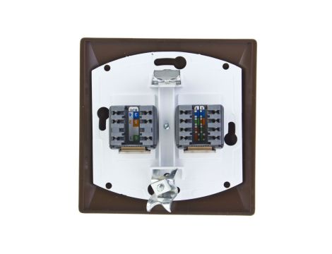 AKCENT Gniazdo teleinformatyczne RJ45 + RJ11 brązowe GPKT-A/K/24