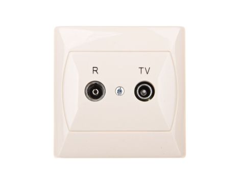 AKCENT Gniazdo antenowe RTV przelotowe 14dB beżowe GPA-14AP/01