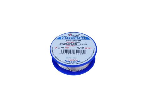 CYNEL UNIPRESS Cyna 0,70mm 100g Sn60Pb40 SW26/3/2.5 spoiwo lutownicze PROFESSIONAL