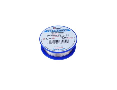 CYNEL UNIPRESS Cyna 1,00mm 100g Sn60Pb40 SW26/3/2.5 spoiwo lutownicze PROFESSIONAL