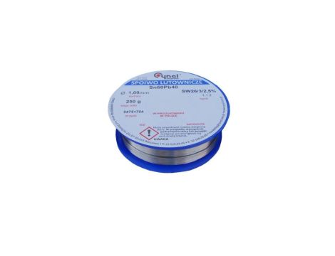 CYNEL UNIPRESS Cyna 1,00mm 250g Sn60Pb40 SW26/3/2.5 spoiwo lutownicze PROFESSIONAL