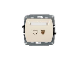 TREND Gniazda telefoniczne pojedyncze 1xRJ11, 4-stykowy beżowy 1GT-1