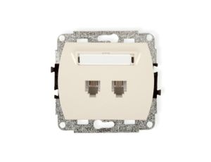 TREND Gniazda telefoniczne podwójne 2xRJ11, 4-stykowy beżowy 1GT-2