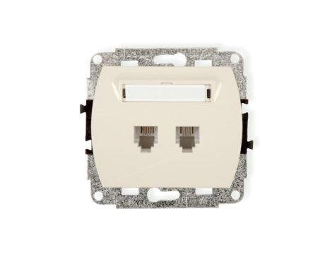 TREND Gniazda telefoniczne podwójne 2xRJ11, 4-stykowy beżowy 1GT-2