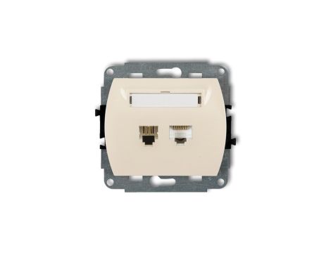 TREND Gniazda telefoniczne pojedyncze 1xRJ11 + komputerowego pojedynczego 1xRJ45, kat. 5e, 8-stykowy beżowy 1GTK