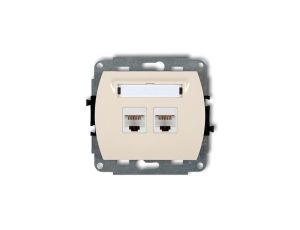 TREND Gniazda komputerowe podwójne 2xRJ45, kat. 6, ekranowane, 8-stykowy beżowy 1GK-6