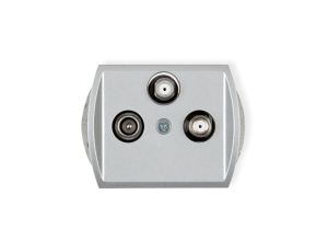 TREND Gniazdo antenowe 2 wyjścia SAT + TV srebrny 5GSN