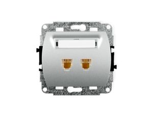 TREND Gniazda telefoniczne podwójne 2xRJ11, 4-stykowy srebrny 5GT-2