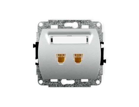 TREND Gniazda telefoniczne podwójne 2xRJ11, 4-stykowy srebrny 5GT-2