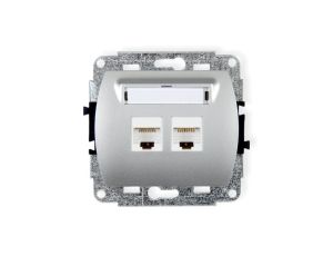 TREND Gniazda komputerowe podwójne 2xRJ45, kat. 5e, 8-stykowy srebrny 5GK-2