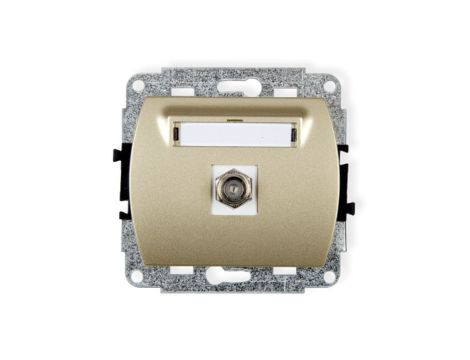 TREND Gniazdo antenowe pojedyncze typu F (SAT) niklowany złoty 6GF-1