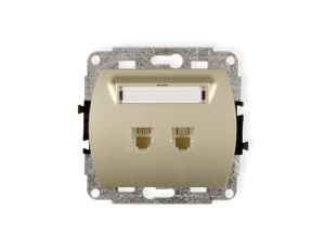 TREND Gniazda telefoniczne podwójne 2xRJ11, 4-stykowy złoty 6GT-2