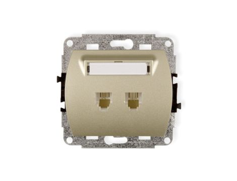 TREND Gniazda telefoniczne podwójne 2xRJ11, 4-stykowy złoty 6GT-2