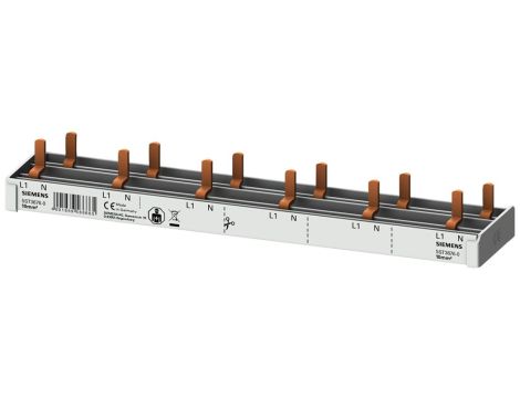 Szyna łączeniowa 1P+N 10mm2 sztyftowa 12 modułowa dla 6x (AFDD 5SM6 + 6x 5SV1 / 5SL60) pełna izolacja 5ST3676-0