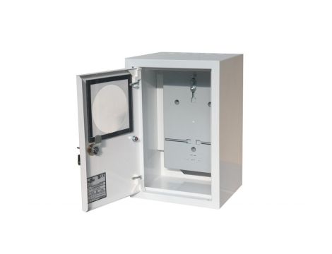 Rozdzielnica natynkowa licznikowa 1x1F zamek okienko RAL 9003A-RZ18