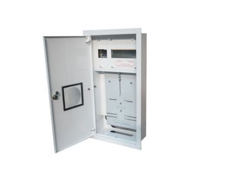Rozdzielnia podtynkowa metalowa 1 X TL 3F na licznik elektroniczny + 11 zabezpieczeń zamek okienko RAL 9003A-RW12E