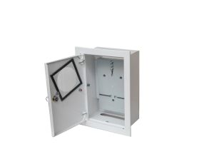 Rozdzielnica podtynkowa metalowa 1x1F na licznik elektroniczny zamek okienko RAL 9003 A-RW18E