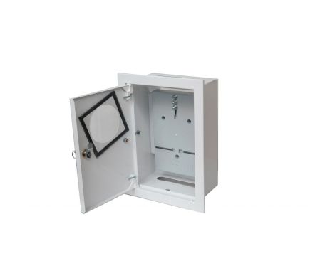 Rozdzielnica podtynkowa metalowa 1x1F na licznik elektroniczny zamek okienko RAL 9003 A-RW18E