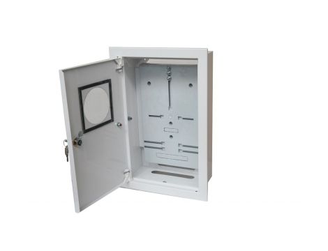 Rozdzielnica podtynkowa metalowa 1x3F na licznik elektroniczny zamek okienko RAL 9003 A-RW19E