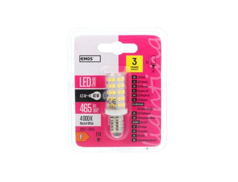 Żarówka LED do okapu 4,5W E14 465lm 4100K CLASSIC ZQ9140