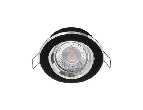 Oprawa ATENA-O-B/S okrągła czarna + srebrny ring zewnętrzny drapana regulowana sufitowa wpuszczana aluminiowa