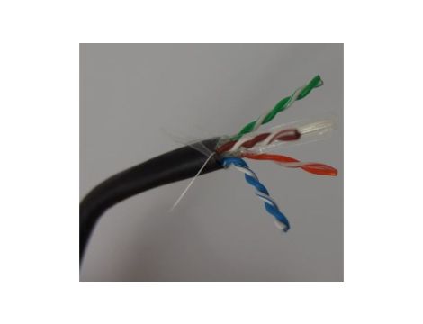 Kabel teleinformatyczny U/UTP kat.6 PE AWG 23/1 305m szpula czarny zewnętrzny żelowany DK-TP612