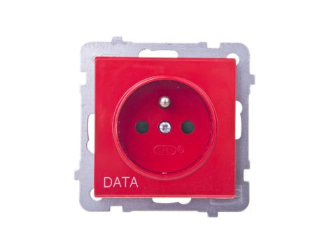 SONATA Gniazdo pojedyncze z/u DATA z przesłonami czerwone GP-1RZDP/m/00