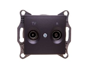 SEDNA Gniazdo antenowe R/TV przelotowe 8dB grafitowe SDN3301370