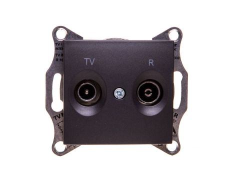 SEDNA Gniazdo antenowe R/TV przelotowe 8dB grafitowe SDN3301370