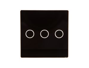TouchMe Mały panel szklany, łącznik potrójny, czarny TM532B