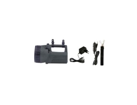 Latarka akumulatorowa LED 10W 380lm AGM 4V/4Ah /zasilacz + ładowarka samochodowa/ P2307