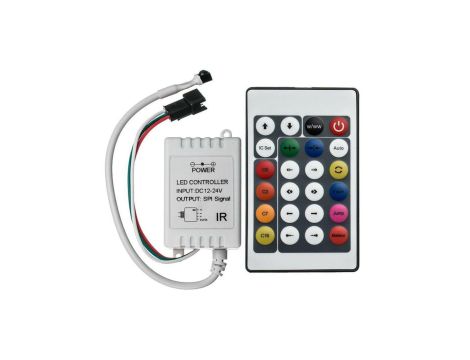 Kontroler sterownik RGB IR IC WS2811 24 przyciski 72W do 1000 pikseli Digital