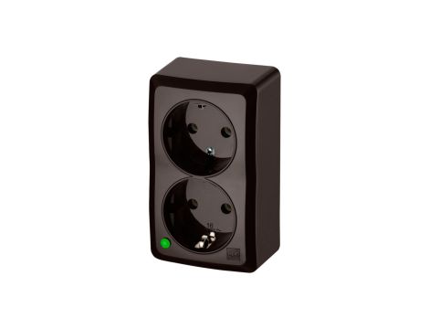 BERG Gniazdo podwójne schuko n/t 2x2P+Z 16A brązowy 3738-05