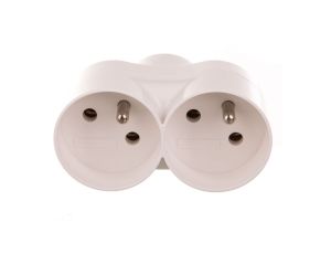 Rozgałęźnik wtyczkowy 2-gniazda z/u biały D.3803