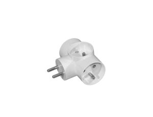 Rozgałęźnik wtyczkowy 3-gniazda z/u biały D.3805