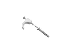 Obejma pojedyncza z kołkiem rozporowym 14-25mm, biała, 100szt. / H.7334 /