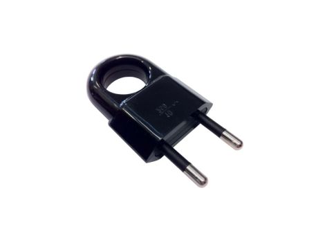 Wtyczka płaska z uchwytem b/u Euro 10A/250V czarna D.3104C