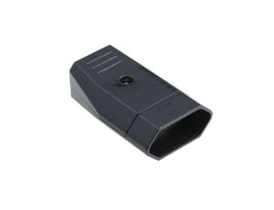 Gniazdo płaskie b/u Euro 10A/250V czarne D.3109C