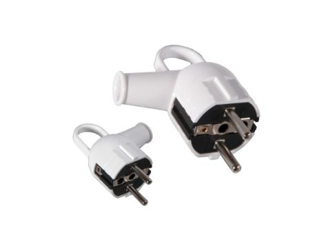Wtyczka prosta z/u 16A 250V UNISCHUKO WT-16 biała D.3101N